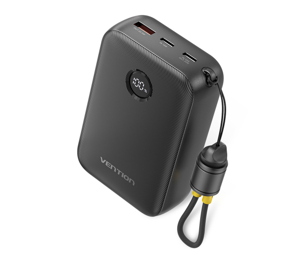 Vention Powerbank 20000mAh 2xUSB-C,USB-A z wyświetlaczem czarny - 1543382 - zdjęcie